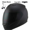 Motorcycle Full Face Helmet Sun Shield Bluetooth Matte Black - Gymjunior