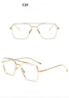 New Fashion Sunglasses Men Metal Square Iron Glasses - Gymjunior