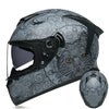 Unisex Full Face Motorcycle Helmet – Double Lens, All-Season Design - Gymjunior